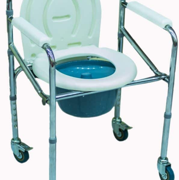 كرسي حمام متحرك ب4 عجلات صغيرة ، قابل للطي مزود بقاعدة بلاستيكية بواسطة فوشان