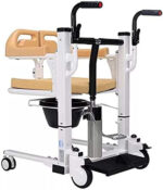 كرسي نقل المريض بوحدة رفع هيدرولك حمولة 150 كجم لدخول الحمام والاستحمام