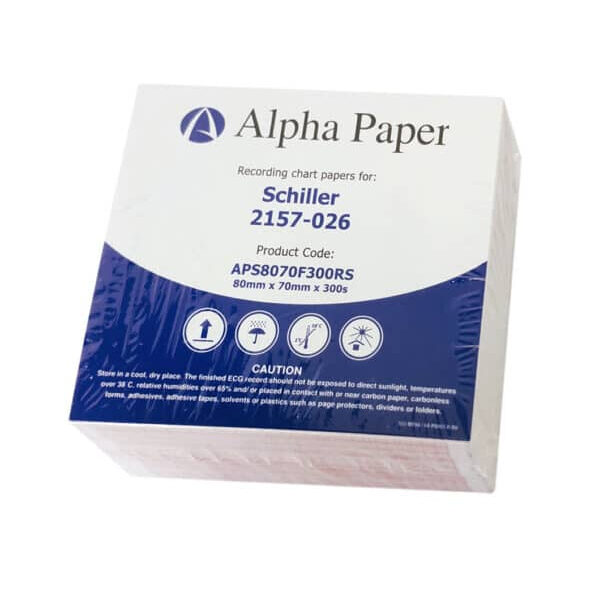 ورق ECG لتخطيط ورسم القلب | SCHILLER 2157-026 | 80×70 مم – 300 ورقة